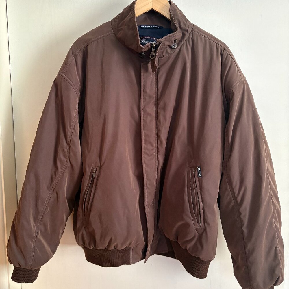 Faconnable Bomber Jacket, Mens XL, Color: Tobacco (Brown)
